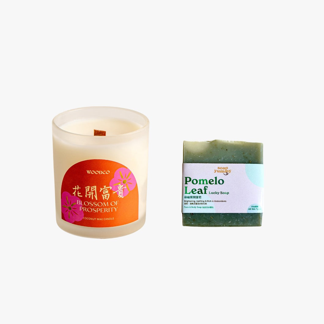 CNY Festive Soap & Blossom of Prosperity Candle Set 新年節慶手工皂蠟燭禮盒